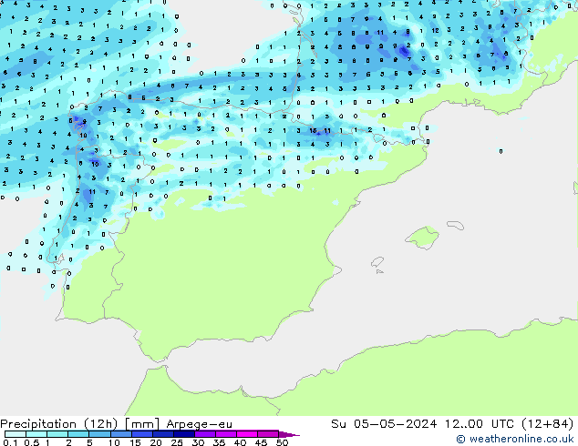 Nied. akkumuliert (12Std) Arpege-eu So 05.05.2024 00 UTC