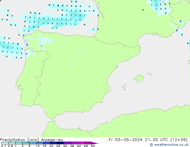 Precipitation Arpege-eu Fr 03.05.2024 00 UTC