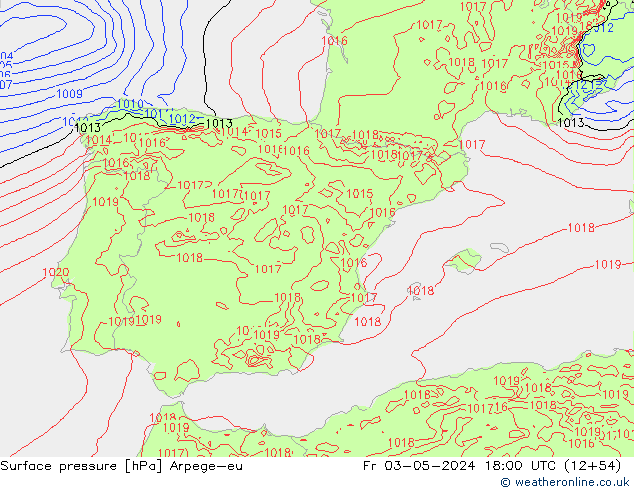 Bodendruck Arpege-eu Fr 03.05.2024 18 UTC