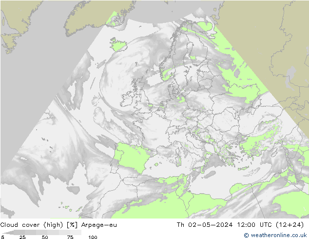 Bewolking (Hoog) Arpege-eu do 02.05.2024 12 UTC