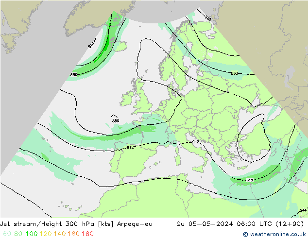 Corriente en chorro Arpege-eu dom 05.05.2024 06 UTC