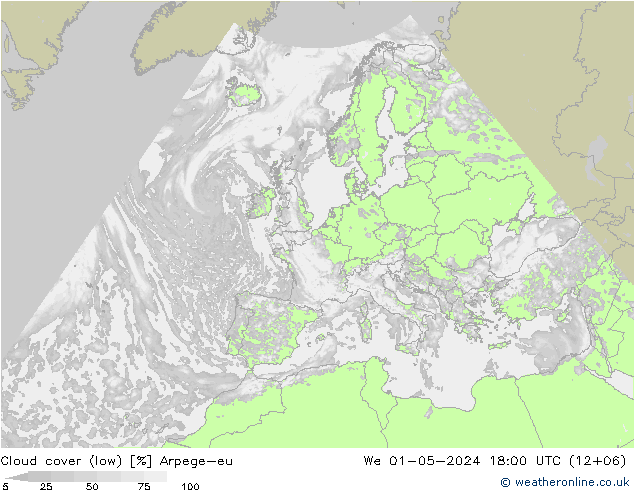 Wolken (tief) Arpege-eu Mi 01.05.2024 18 UTC