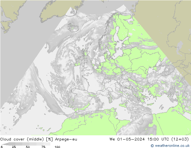 Wolken (mittel) Arpege-eu Mi 01.05.2024 15 UTC