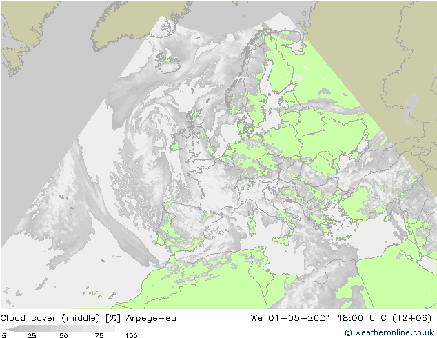 Wolken (mittel) Arpege-eu Mi 01.05.2024 18 UTC