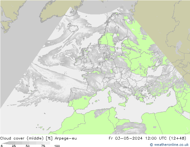 Wolken (mittel) Arpege-eu Fr 03.05.2024 12 UTC