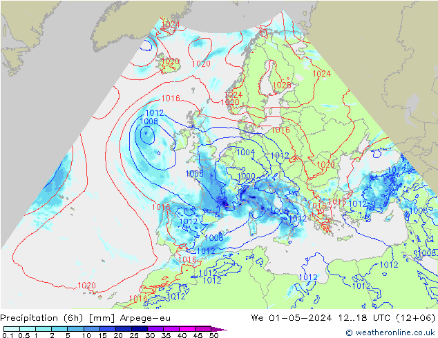 Nied. akkumuliert (6Std) Arpege-eu Mi 01.05.2024 18 UTC