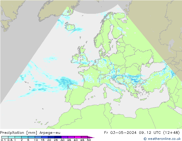 Niederschlag Arpege-eu Fr 03.05.2024 12 UTC