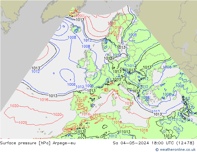 Yer basıncı Arpege-eu Cts 04.05.2024 18 UTC