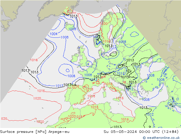 Surface pressure Arpege-eu Su 05.05.2024 00 UTC