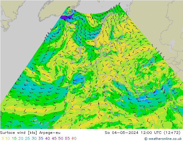 Surface wind Arpege-eu Sa 04.05.2024 12 UTC