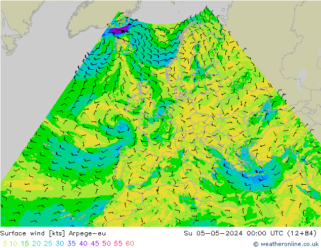 Bodenwind Arpege-eu So 05.05.2024 00 UTC