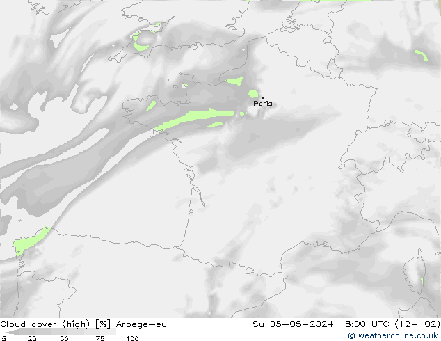 vysoký oblak Arpege-eu Ne 05.05.2024 18 UTC