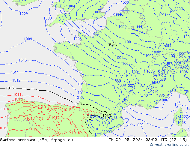 ciśnienie Arpege-eu czw. 02.05.2024 03 UTC