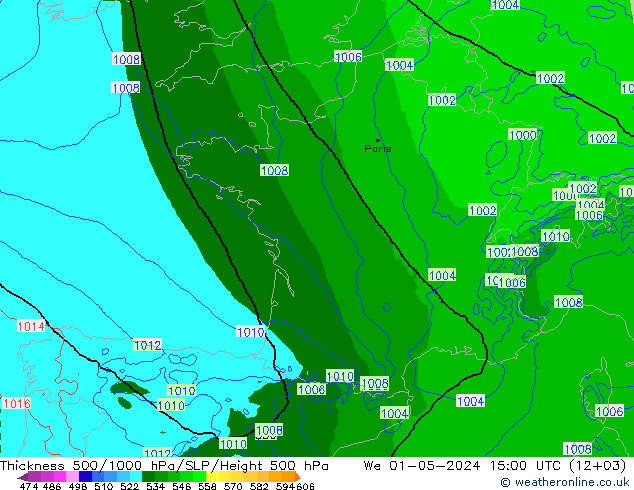 Thck 500-1000hPa Arpege-eu We 01.05.2024 15 UTC