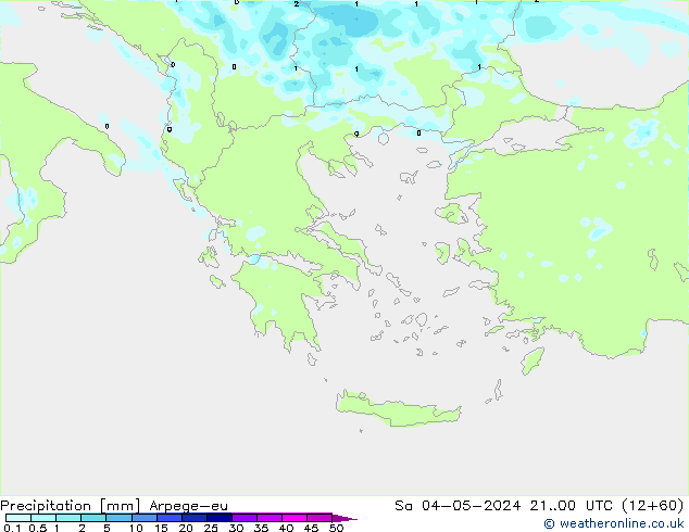 Srážky Arpege-eu So 04.05.2024 00 UTC