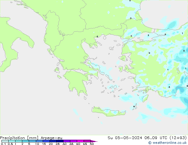 precipitação Arpege-eu Dom 05.05.2024 09 UTC