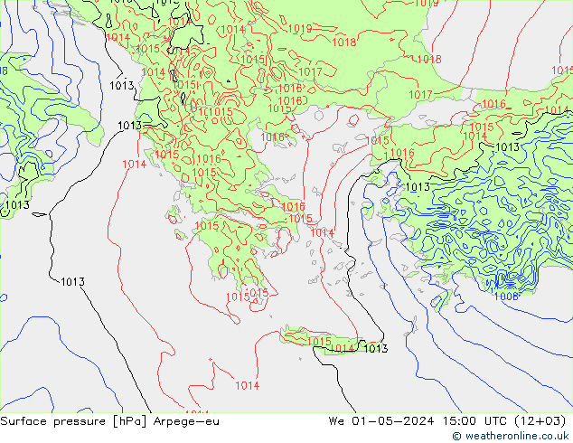 Luchtdruk (Grond) Arpege-eu wo 01.05.2024 15 UTC