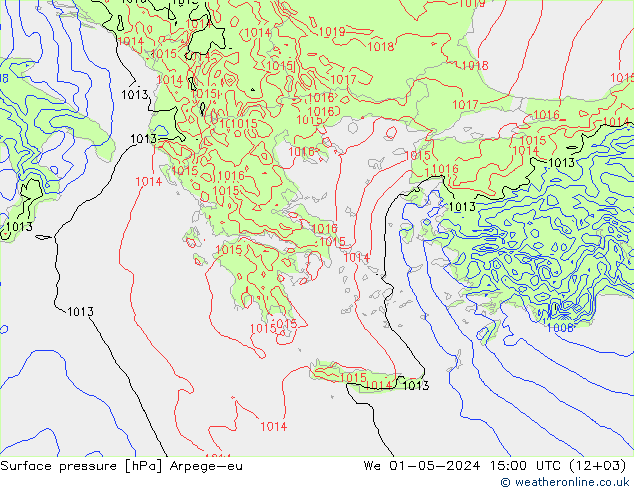 Surface pressure Arpege-eu We 01.05.2024 15 UTC