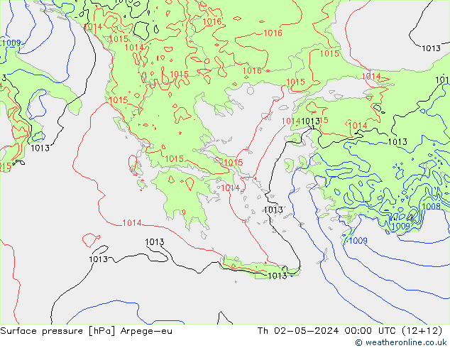 pressão do solo Arpege-eu Qui 02.05.2024 00 UTC