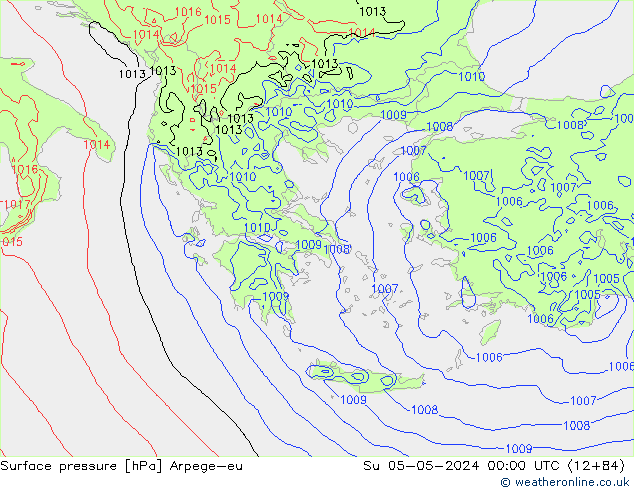 Surface pressure Arpege-eu Su 05.05.2024 00 UTC