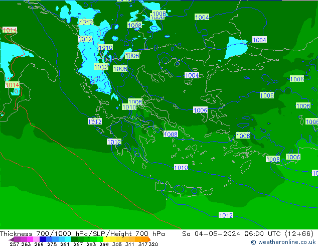 Thck 700-1000 hPa Arpege-eu sab 04.05.2024 06 UTC