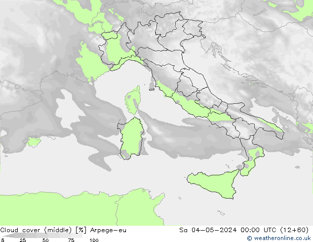 Nuages (moyen) Arpege-eu sam 04.05.2024 00 UTC