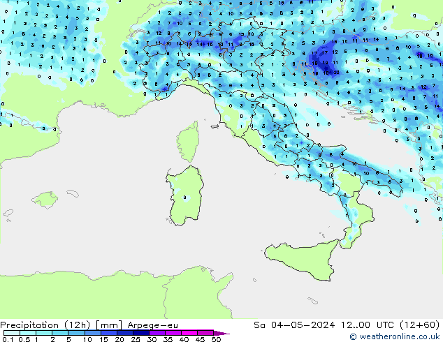 Precipitation (12h) Arpege-eu Sa 04.05.2024 00 UTC