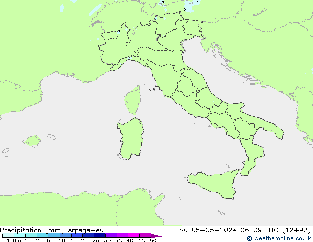 Niederschlag Arpege-eu So 05.05.2024 09 UTC