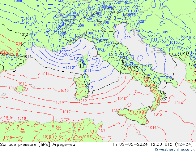 Yer basıncı Arpege-eu Per 02.05.2024 12 UTC