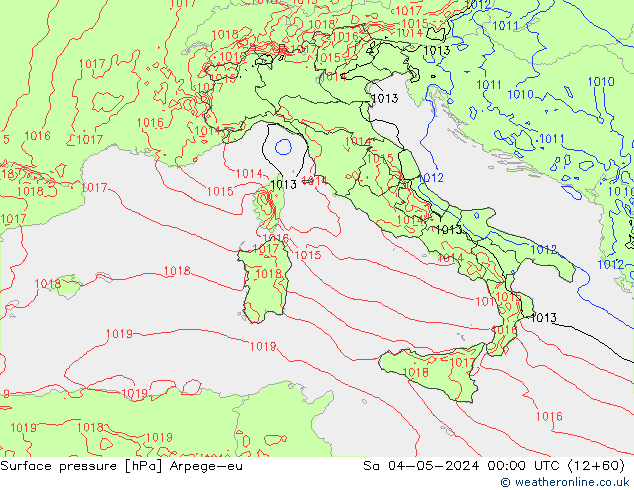 Yer basıncı Arpege-eu Cts 04.05.2024 00 UTC