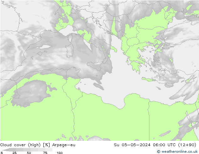 Bewolking (Hoog) Arpege-eu zo 05.05.2024 06 UTC