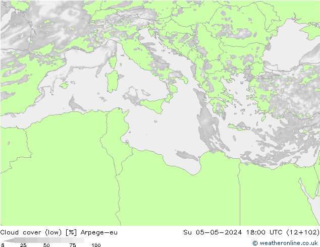 Nuages (bas) Arpege-eu dim 05.05.2024 18 UTC