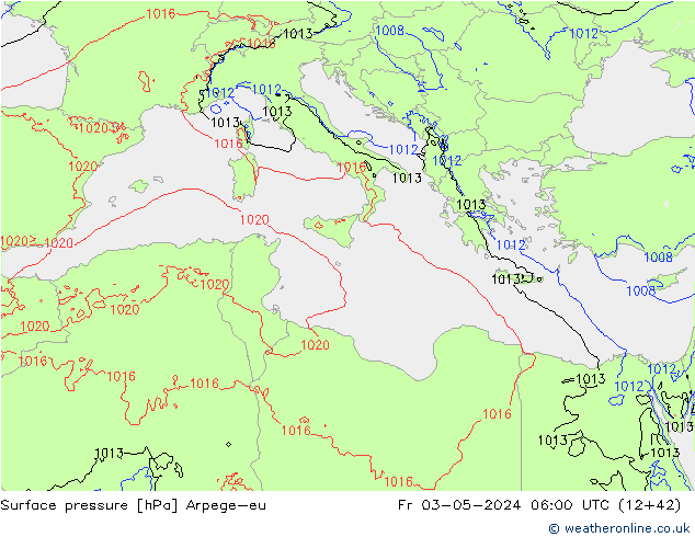 Yer basıncı Arpege-eu Cu 03.05.2024 06 UTC