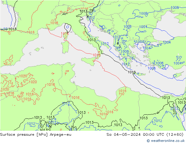 Surface pressure Arpege-eu Sa 04.05.2024 00 UTC