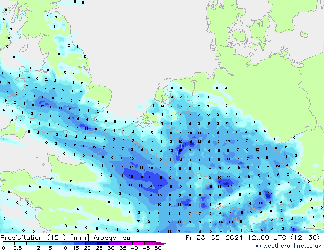 Precipitation (12h) Arpege-eu Fr 03.05.2024 00 UTC
