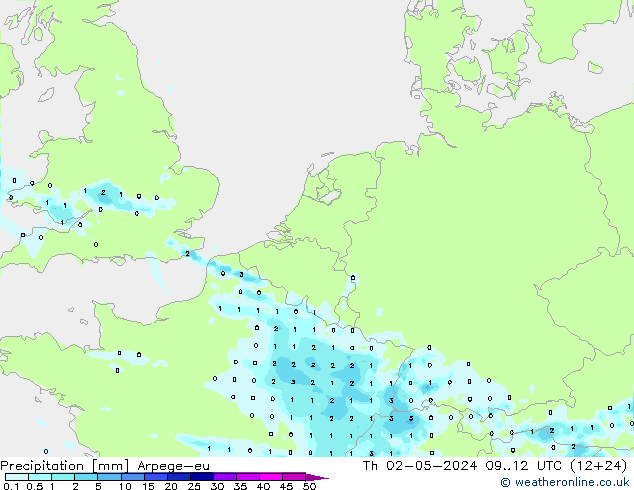 Niederschlag Arpege-eu Do 02.05.2024 12 UTC