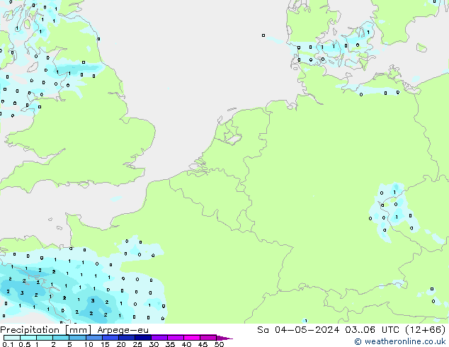 Precipitation Arpege-eu Sa 04.05.2024 06 UTC