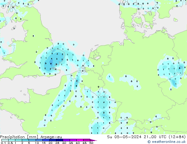 Yağış Arpege-eu Paz 05.05.2024 00 UTC