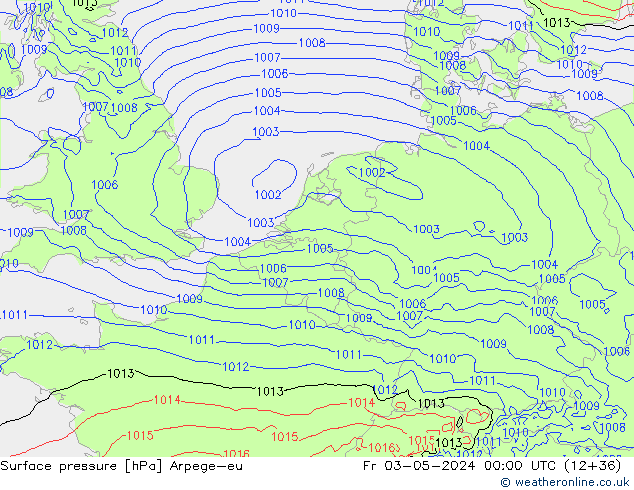 Yer basıncı Arpege-eu Cu 03.05.2024 00 UTC