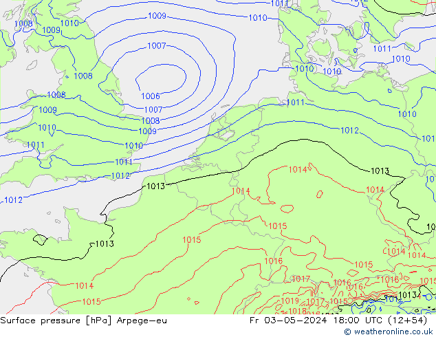 Yer basıncı Arpege-eu Cu 03.05.2024 18 UTC