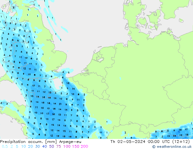 Toplam Yağış Arpege-eu Per 02.05.2024 00 UTC
