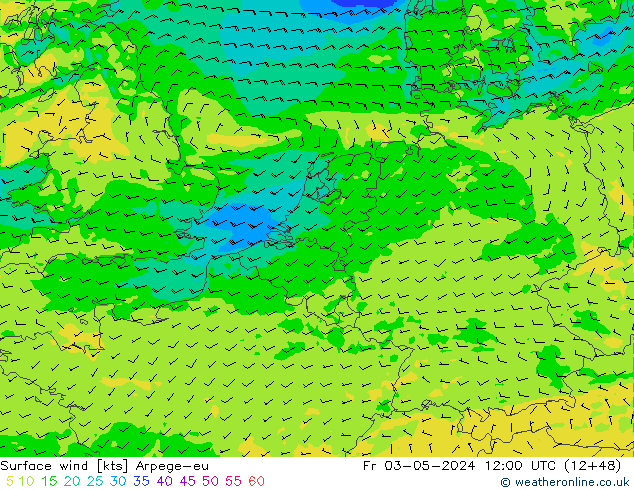 Bodenwind Arpege-eu Fr 03.05.2024 12 UTC