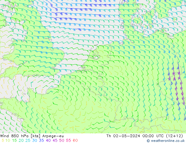 Rüzgar 850 hPa Arpege-eu Per 02.05.2024 00 UTC