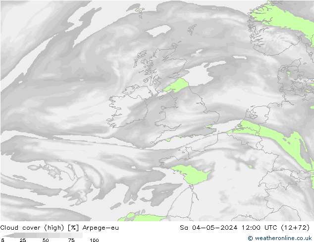 Nubes altas Arpege-eu sáb 04.05.2024 12 UTC