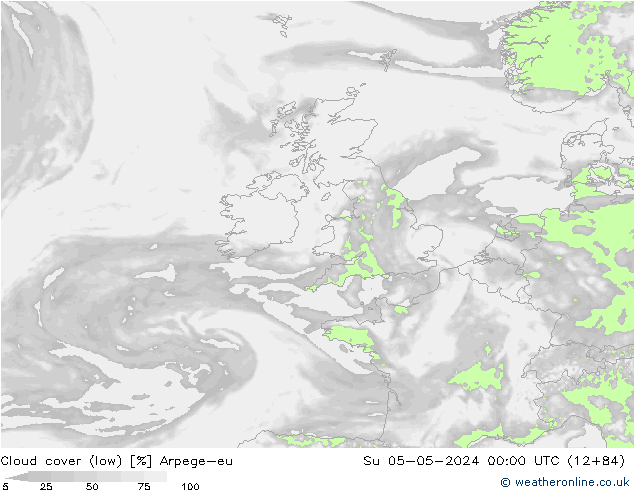 Bulutlar (düşük) Arpege-eu Paz 05.05.2024 00 UTC