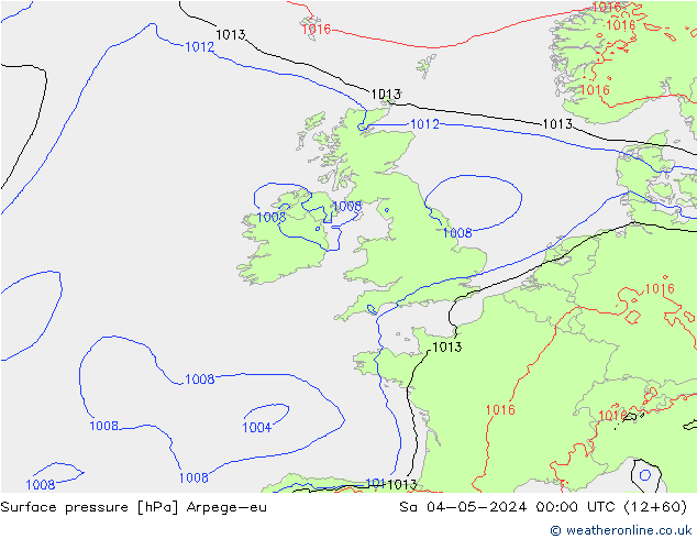 Surface pressure Arpege-eu Sa 04.05.2024 00 UTC