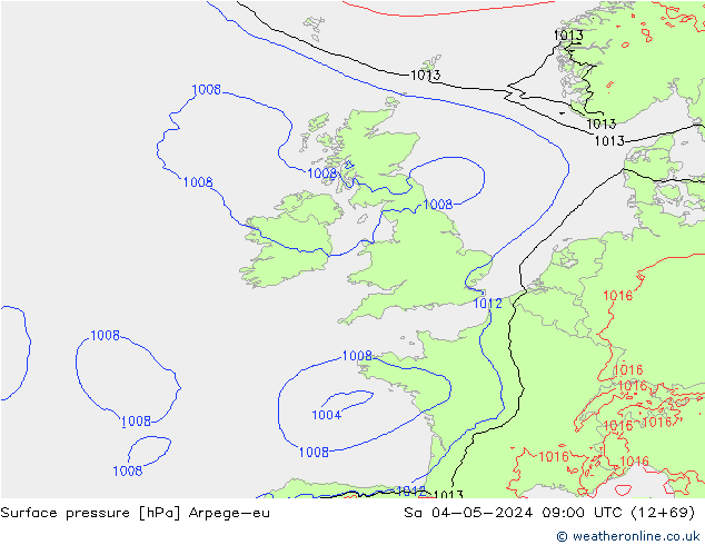 Luchtdruk (Grond) Arpege-eu za 04.05.2024 09 UTC