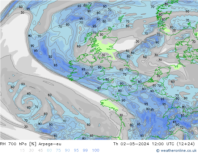 RV 700 hPa Arpege-eu do 02.05.2024 12 UTC