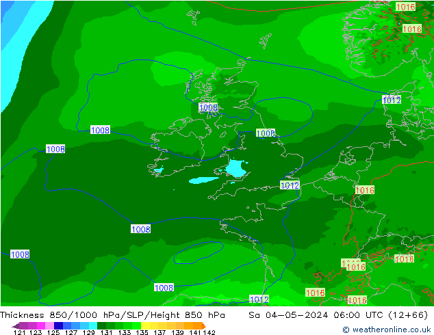 Thck 850-1000 hPa Arpege-eu So 04.05.2024 06 UTC