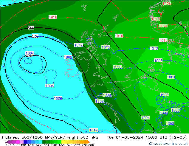 Thck 500-1000hPa Arpege-eu  01.05.2024 15 UTC